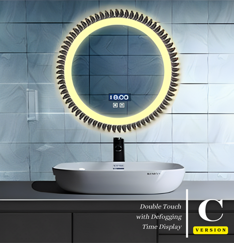 SMART MIRROR Style Series | LED lights with Defogging, Bluetooth Music, Time and Temperature Display