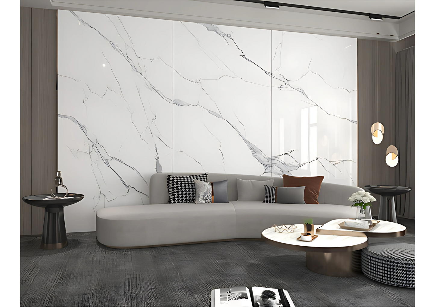 Normal Sintered Stone Slab - "Greek White " Stone Pattern