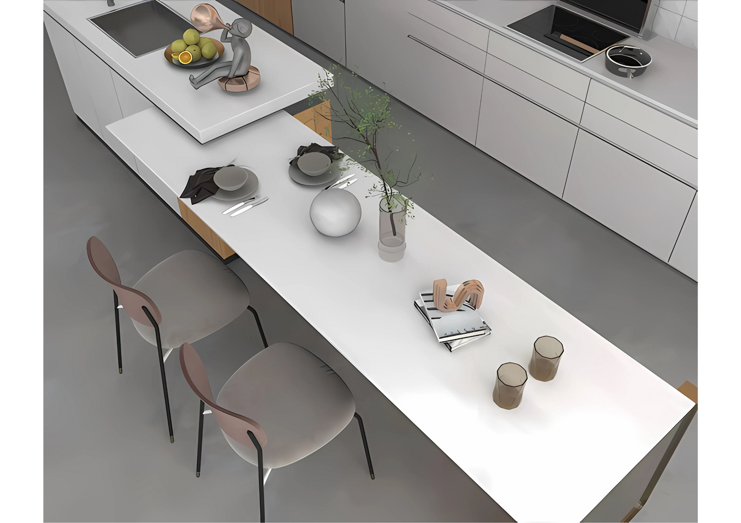 Normal Sintered Stone Slab - "Heartwarming Gray" Stone Pattern