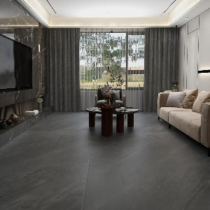 Normal Sintered Stone Slab - "Obsidian" Stone Pattern