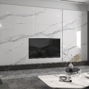 Normal Sintered Stone Slab - "Alphine White | ABC" Stone Pattern