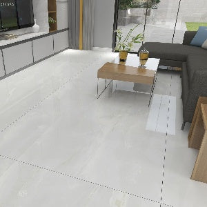 Normal Sintered Stone Slab - "Ice Jade White | AB" Stone Pattern