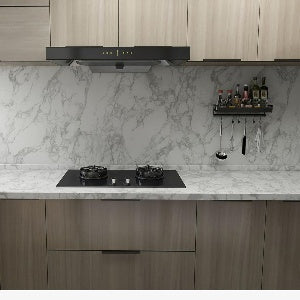 Normal Sintered Stone Slab - "Moire Big White" Stone Pattern
