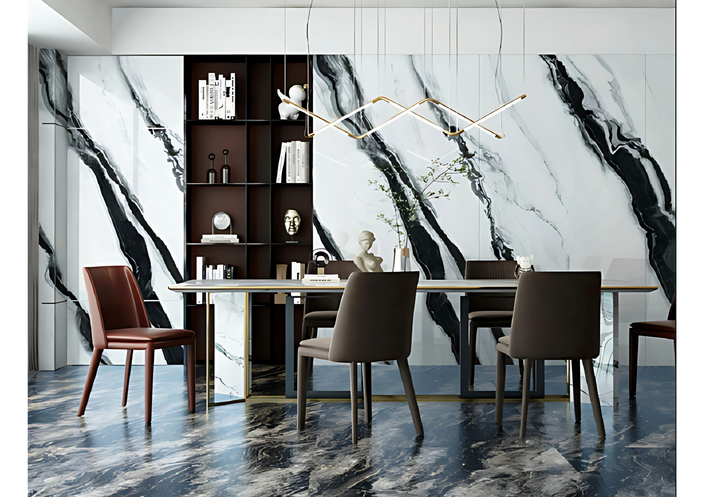Normal Sintered Stone Slab - "Twill Panda White | ABC" Stone Pattern