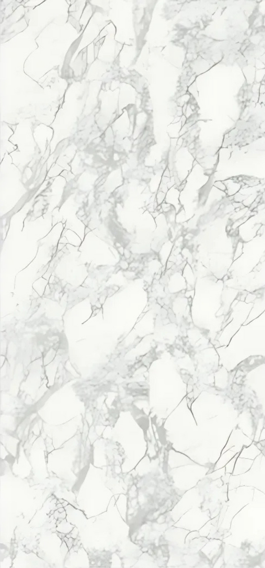 Normal Sintered Stone Slab - "Moire Big White" Stone Pattern