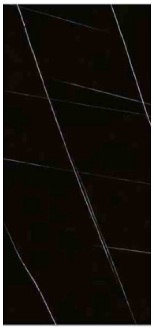 Normal Sintered Stone Slab - "Straight Black & White Roots" Stone Pattern