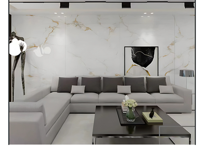 Normal Sintered Stone Slab - "Italian Platinum Flower | ABC" Stone Pattern