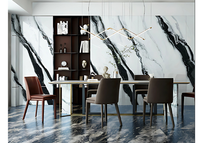 Normal Sintered Stone Slab - "Twill Panda White | ABC" Stone Pattern